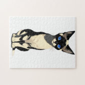 Siamese Cat Art Blue-Mit Augen Cat Lover Puzzle (Horizontal)