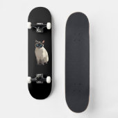 Siamese Cat Art Blue-Mit Augen Cat Lover Skateboard (Vorderseite)
