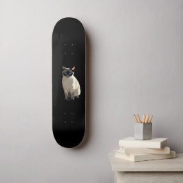 Siamese Cat Art Blue-Mit Augen Cat Lover Skateboard