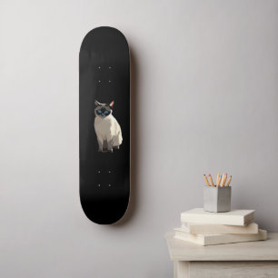 Siamese Cat Art Blue-Mit Augen Cat Lover Skateboard