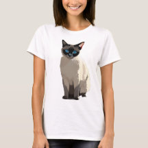 Siamese Cat Art Blue-Mit Augen Cat Lover T - Shirt