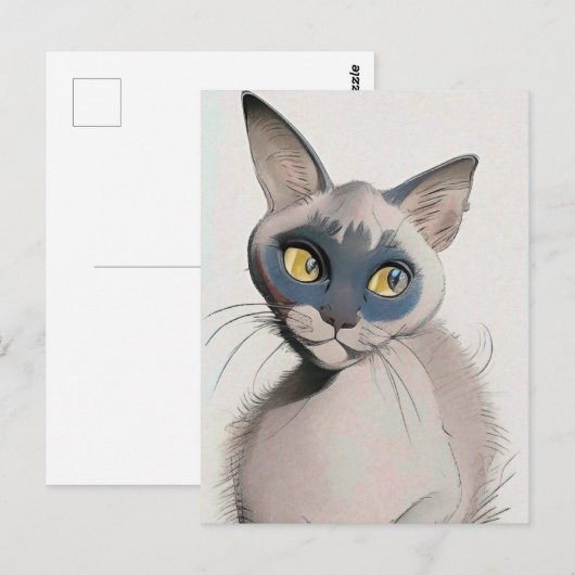 Siamese Cat Art Card Postkarte (Vorne/Hinten)