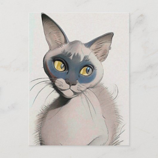 Siamese Cat Art Card Postkarte (Vorderseite)