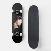 Siamese Cat Art Electric Blue-Mit Augen Cat Lover Skateboard (Vorderseite)