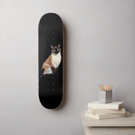 Siamese Cat Art Electric Blue-Mit Augen Cat Lover Skateboard