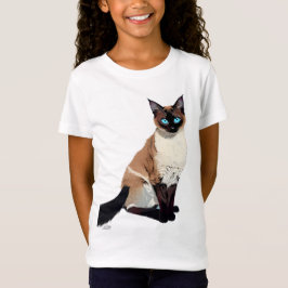 Siamese Cat Art Electric Blue-Mit Augen Cat Lover T-Shirt