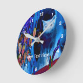 Siamese Cat Asbtract Animal Art Runde Wanduhr (Winkel)