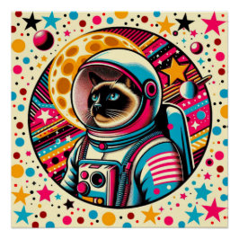 SIAMESE CAT-ASTRONAUT 3 POSTER