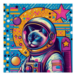 SIAMESE CAT-ASTRONAUT 6 POSTER