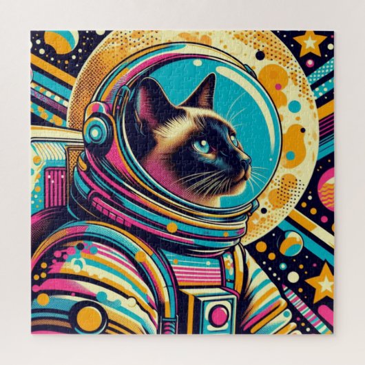 SIAMESE CAT-ASTRONAUT 7 PUZZLE (Vertikal)