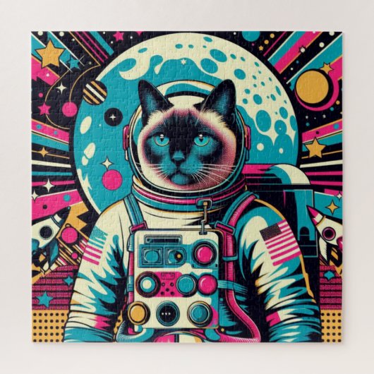 SIAMESE CAT-ASTRONAUT 8 PUZZLE (Vertikal)