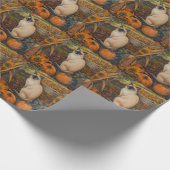 Siamese Cat Autumn Harvest Erntedank Geschenkpapier (Ecke)