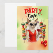 Siamese Cat Barbecue Einladung (Vorne/Hinten)