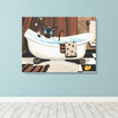 Siamese Cat Bathroom ArT von BiHrLe Canvas Print Leinwanddruck (Insitu (Holzboden))