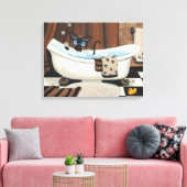 Siamese Cat Bathroom ArT von BiHrLe Canvas Print Leinwanddruck (Insitu (Wohnzimmer))