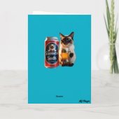 Siamese Cat Beer Drinker Karte (Rückseite)