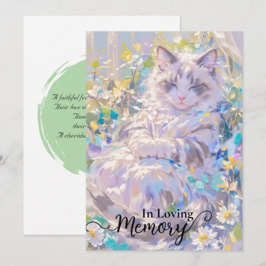 Siamese Cat Beileid Card Einladung (Vorne/Hinten)