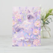 Siamese Cat Beileid Card Einladung (Stehend Vorderseite)