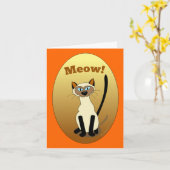 Siamese Cat Birthday Card Karte (Gelbe Blume)