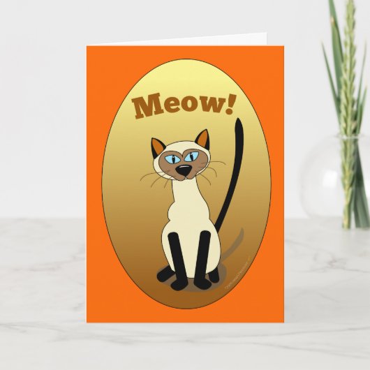 Siamese Cat Birthday Card Karte (Vorderseite)