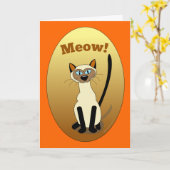 Siamese Cat Birthday Card Karte (Gelbe Blume)