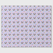 Siamese Cat Birthday Gift Wrapping Paper in Purple Geschenkpapier (Flach)