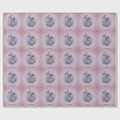 Siamese Cat Butterfly Daisies Personalisiert Geschenkpapier (Flach)
