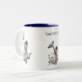 Siamese Cat Butterfly Daisies Tasse (Vorderseite Links)