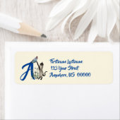 Siamese Cat Butterfly Monogram Initial A Address (Insitu)