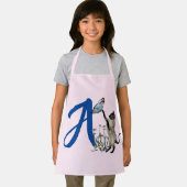Siamese Cat Butterfly Monogram Initial A Schürze (Insitu)