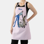 Siamese Cat Butterfly Monogram Initial A Schürze (InSitu)