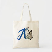 Siamese Cat Butterfly Monogram Initial A Tragetasche (Vorne)