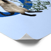 Siamese Cat Butterfly Monogram Initial K Poster (Ecke)