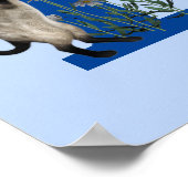 Siamese Cat Butterfly Monogram Initial L Poster (Ecke)