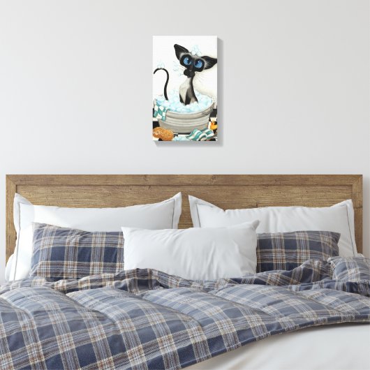 Siamese Cat by Bihr Le Bath Leinwand Printing (Insitu (Schlafzimmer))