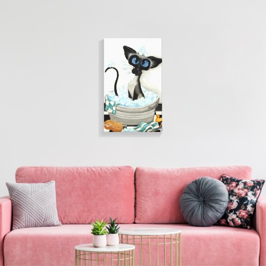 Siamese Cat by Bihr Le Bath Leinwand Printing (Insitu (Wohnzimmer))