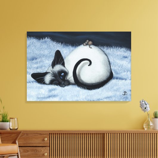 Siamese Cat by Bihr Le Leinwand Art Print (Insitu (Wohnzimmer))