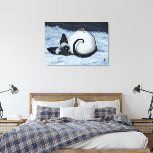 Siamese Cat by Bihr Le Leinwand Art Print (Insitu (Schlafzimmer))