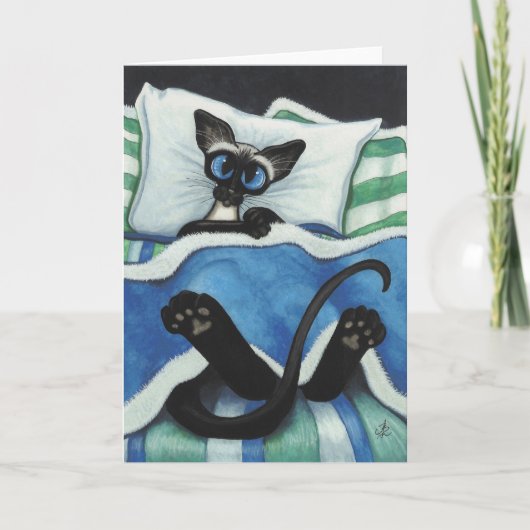 Siamese Cat by BiHrle Blank Card Karte (Vorderseite)
