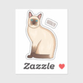 Siamese cat cartoon illustration aufkleber (Blatt)
