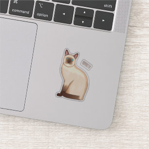 Siamese cat cartoon illustration aufkleber