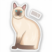 Siamese cat cartoon illustration aufkleber (Vorderseite)