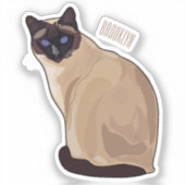 Siamese cat cartoon illustration aufkleber (Vorderseite)