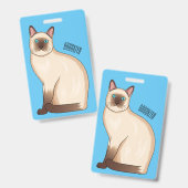 Siamese cat cartoon illustration ausweis (Vorder- & Rückseite)