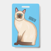 Siamese cat cartoon illustration ausweis (Rückseite)