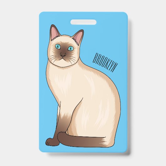 Siamese cat cartoon illustration ausweis (Vorderseite)