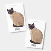 Siamese cat cartoon illustration ausweis (Vorder- & Rückseite)