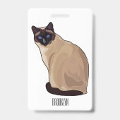 Siamese cat cartoon illustration ausweis (Rückseite)