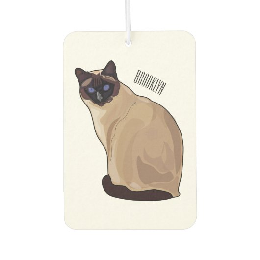 Siamese cat cartoon illustration autolufterfrischer (Vorderseite)