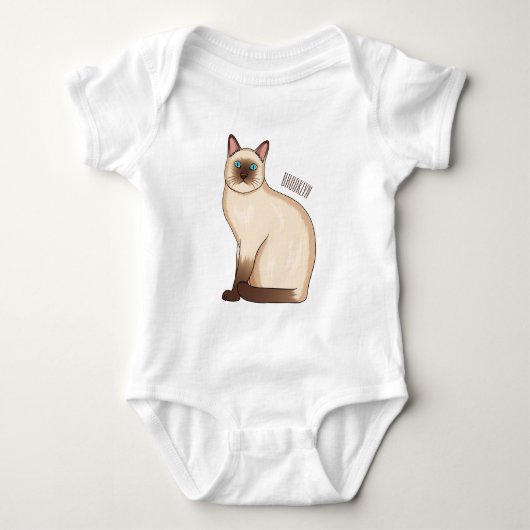 Siamese cat cartoon illustration baby strampler (Vorderseite)